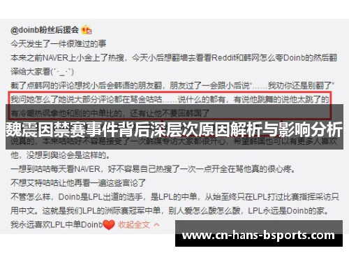魏震因禁赛事件背后深层次原因解析与影响分析
